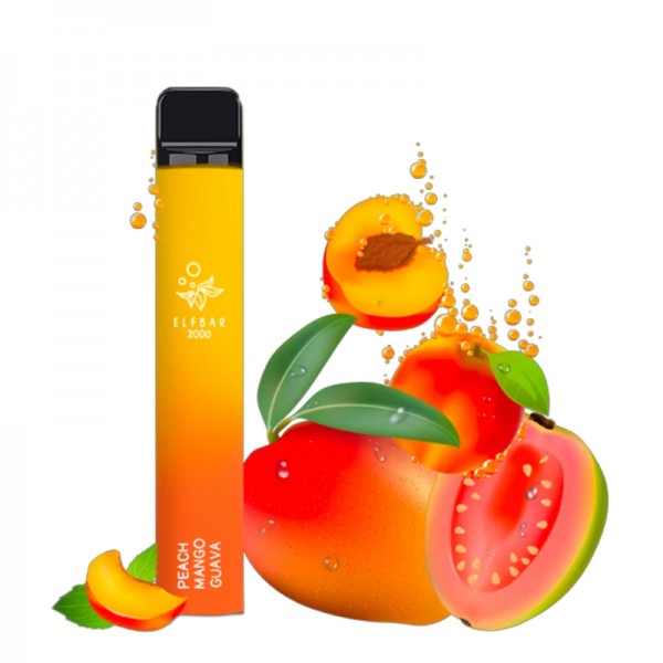 ELF BAR 2000 Disposable 2000 Züge Peach Mango Guava 6,5 ml