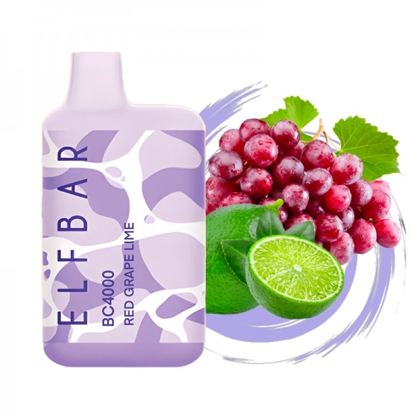 ELF BAR BC4000 Disposable 4000 Züge Red Grape Lime 650 mAh